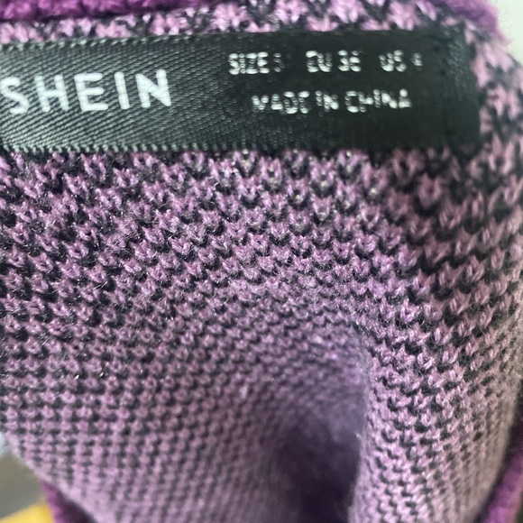 Fire Pattern Drop Shoulder Purple Ombré Flame Oversized Sweater Size Small 4 - Picture 10 of 12